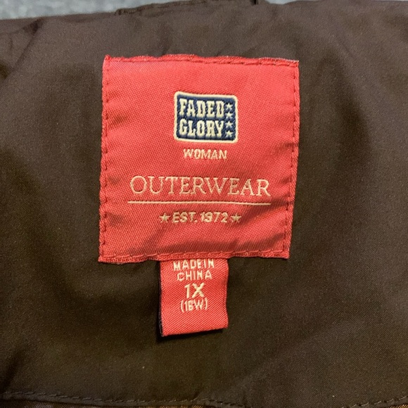 Vintage Faded Glory Brown Long Puff Coat - Picture 8 of 11